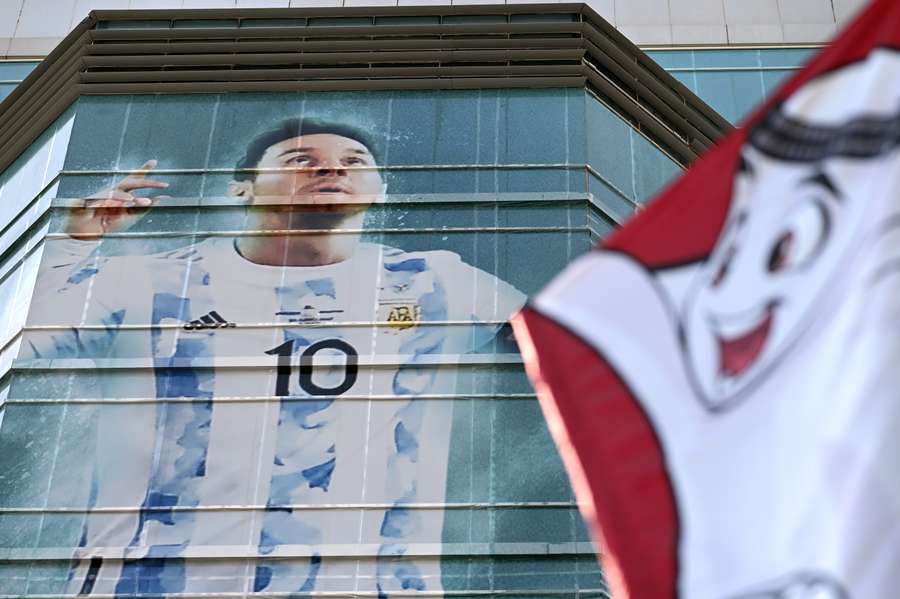 Imagen de Messi en un edificio de Doha (Catar).