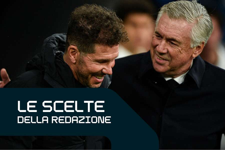 Carlo Ancelotti e Diego Pablo Simeone Simeone protagonisti del derby di Madrid