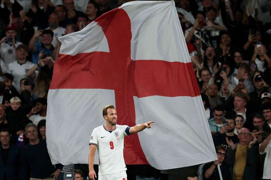 Harry Kane, de Inglaterra, celebra su gol Harry Kane, de Inglaterra, celebra su gol