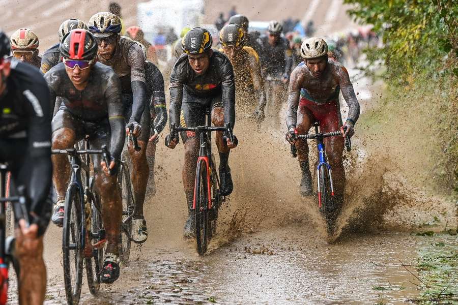 Wout van Aert during the 2021 edition of Roubaix