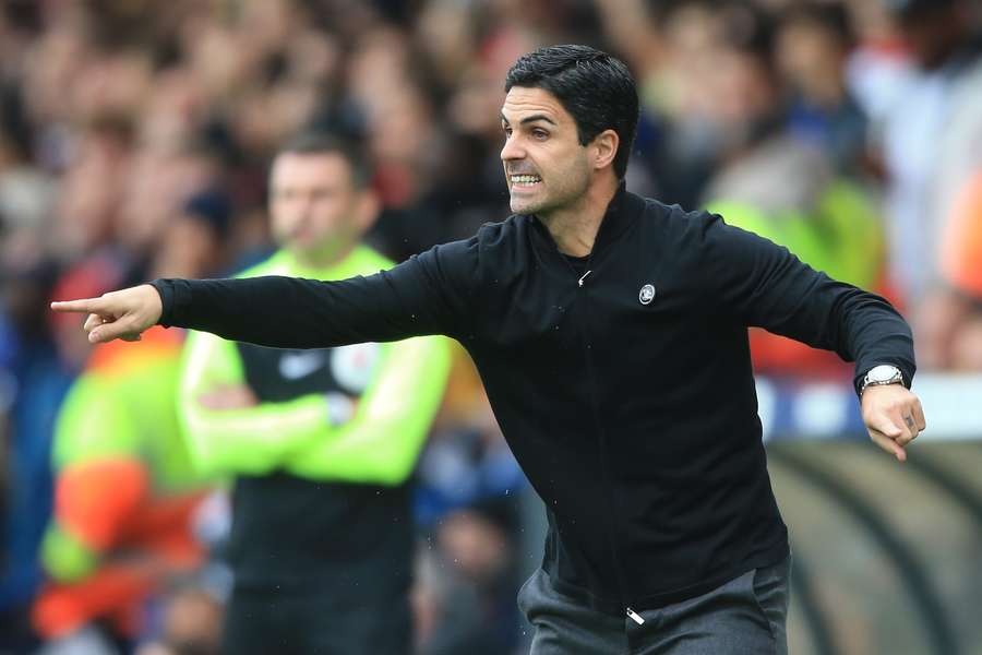 Mikel Arteta was animated on the sidelines when Arsenal faced Leeds at Elland Road.