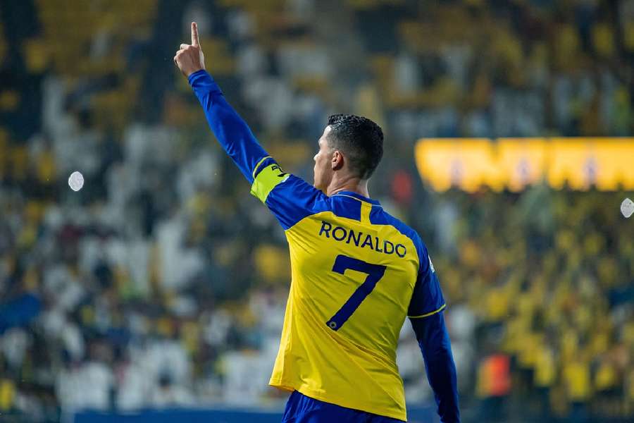 Cristiano Ronaldo celebrating his goal