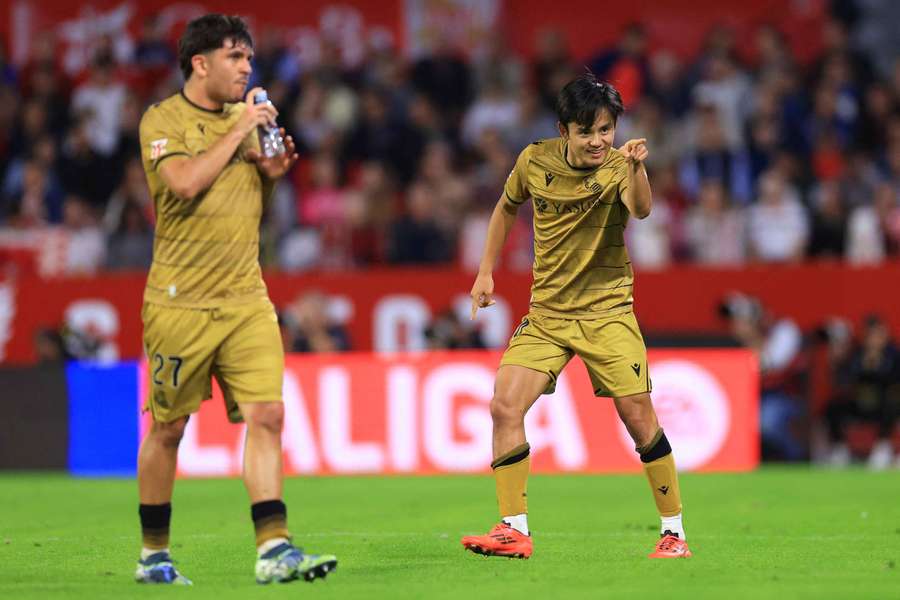 Takefusa Kubo dal vítězný gól Realu Sociedad v Seville.