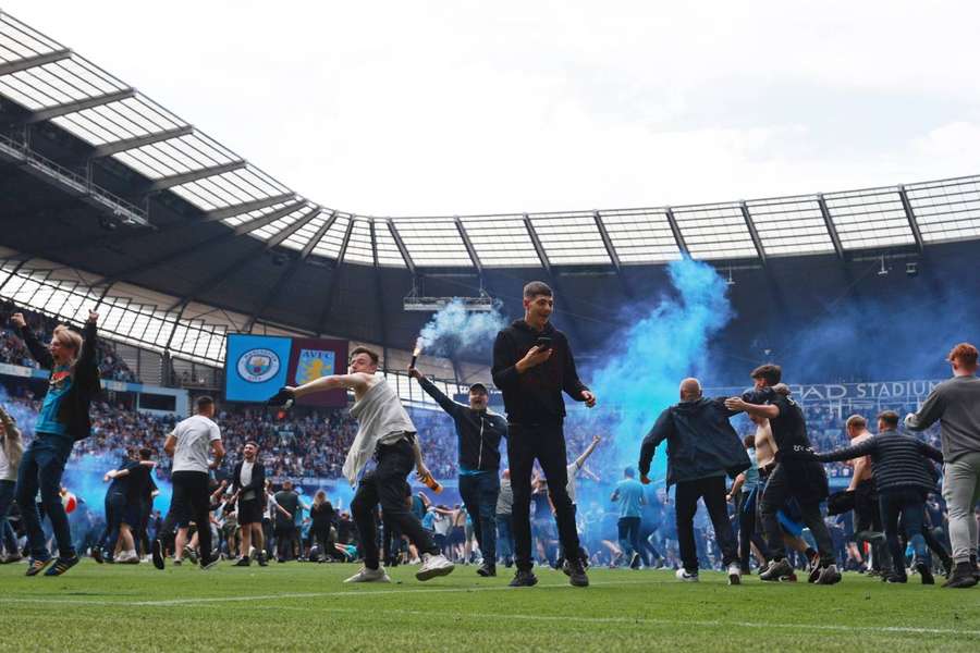 Man City fined for pitch invasion after win over Villa