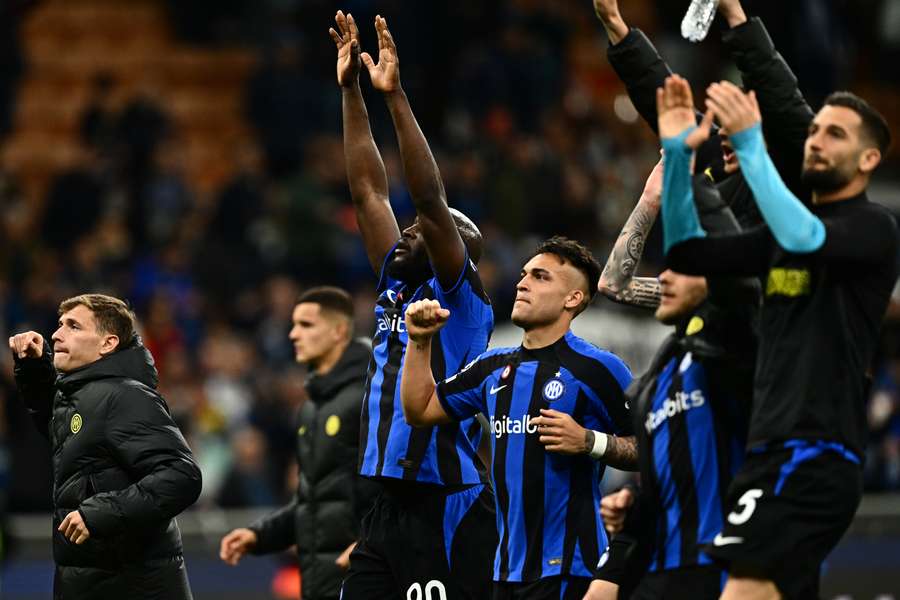 Inter Mailand feiert den Einzug ins Halbfinale der Champions League.