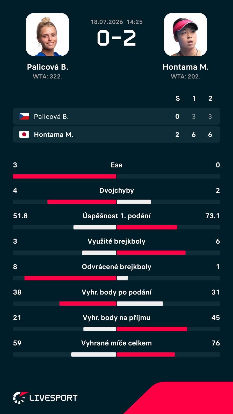 Statistiky zápasu.