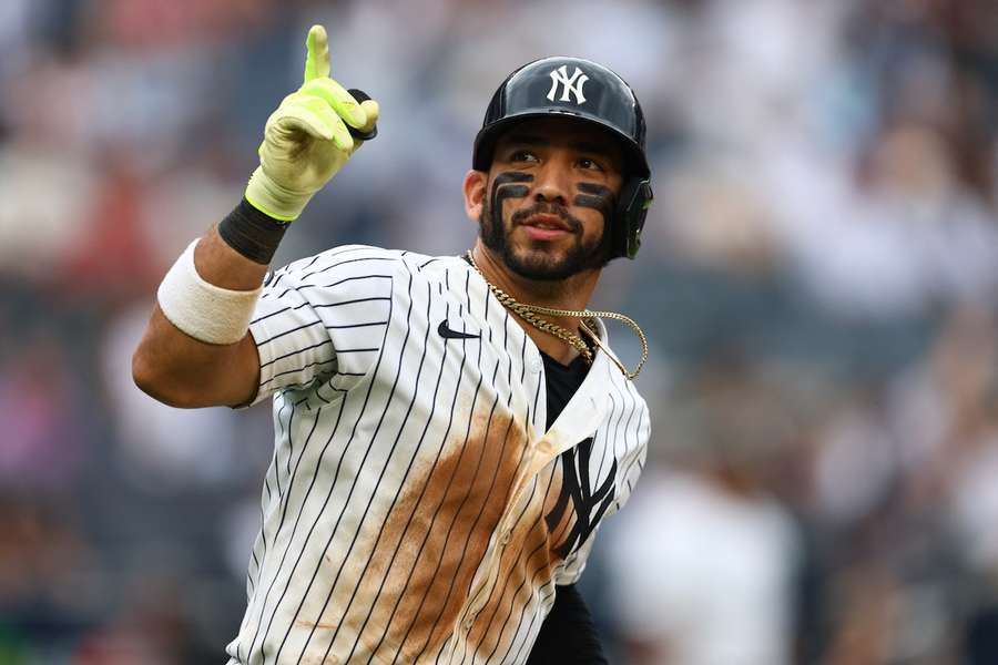 Jose Caballero bei einem Homerun für die New York Yankees Jose Caballero bei einem Homerun für die New York Yankees