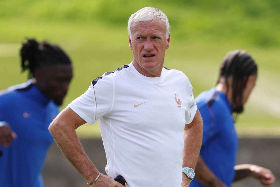 France coach Didier Deschamps takes part in a training session