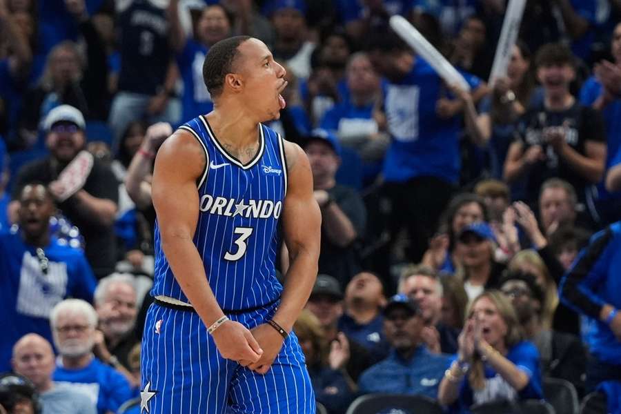 Orlando Magic Desmond Bane reacts during Game 4 vs Detroit Pistons