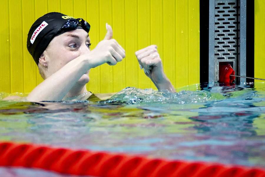 Marrit Steenbergen dook ruim een halve seconde onder de olympische limiet op de 100 vrij