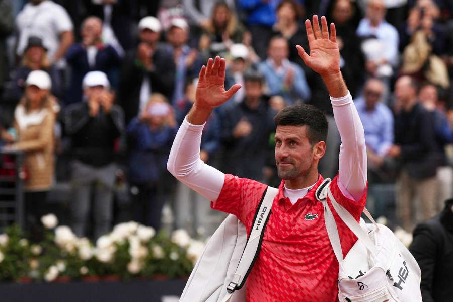 Novak Djokovic acknowledges fans after losing the match