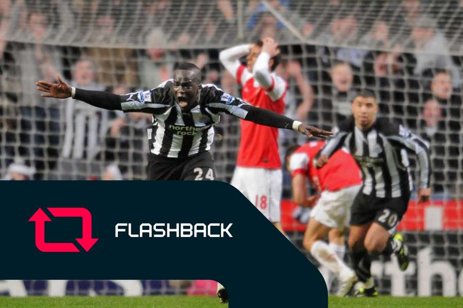 Cheick Tioté comemora o golo do empate do Newcastle