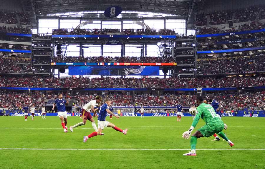 Spain's Lamine Yamal scores a goal that was later disallowed