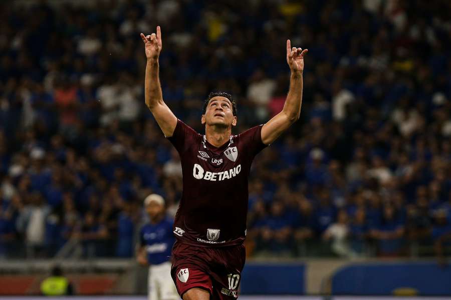 Ganso comemora o golo marcado no Mineirão