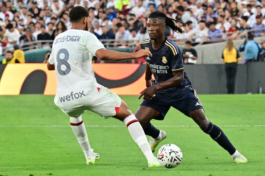 Camavinga durante la partita contro il Milan