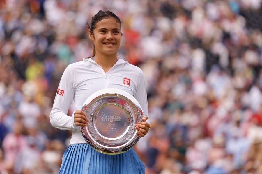 Raducanu with her runners-up trophy Raducanu with her runners-up trophy
