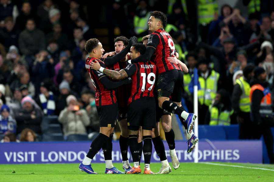 Bournemouth celebrate goal Bournemouth celebrate goal