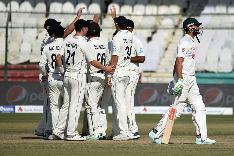 New Zealand celebrate taking a wicket