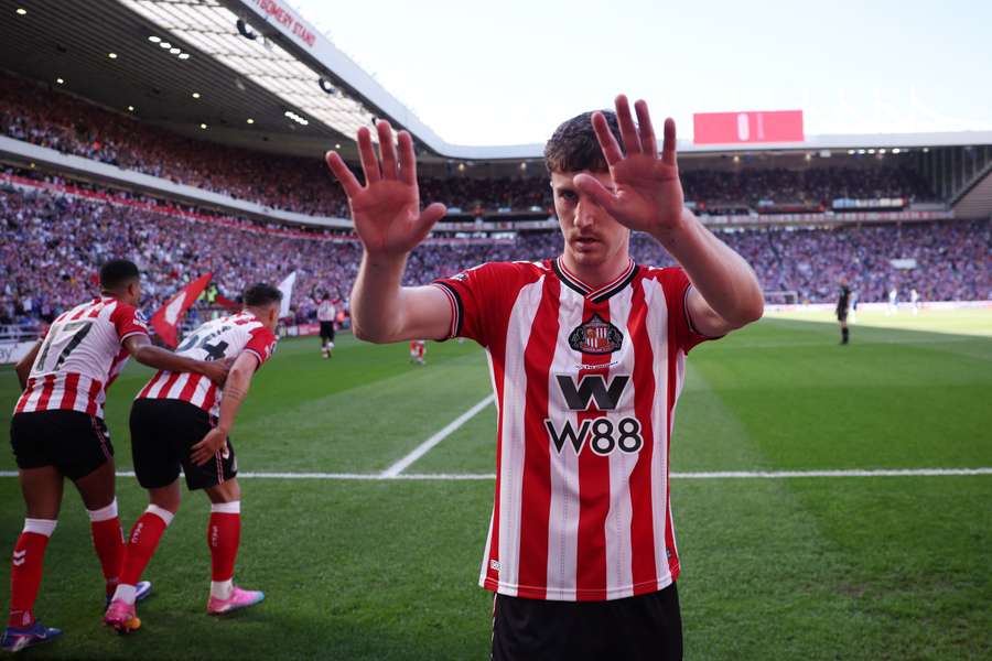 Hume celebrates at the Stadium of Light Hume celebrates at the Stadium of Light
