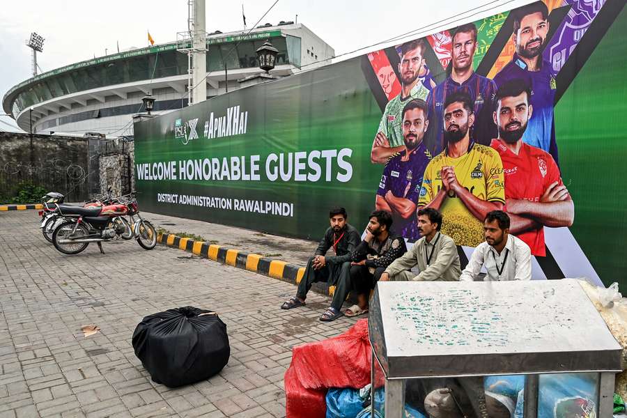 Vendors pack their belongings as they leave Rawalpindi Cricket Stadium Vendors pack their belongings as they leave Rawalpindi Cricket Stadium