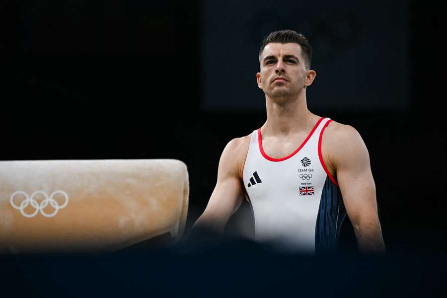 Britain's Max Whitlock is bidding for a historic fourth Olympic medal on the pommel horse at the Bercy Arena in Paris