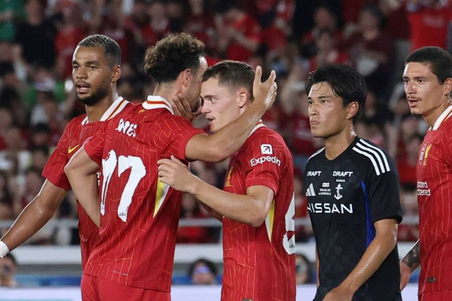 Wirtz strelil svoj prvý gól za Liverpool.