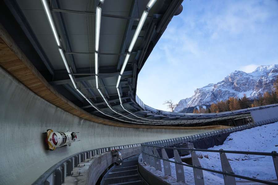 Il bob di Renārs Grantiņš a Le Tofane