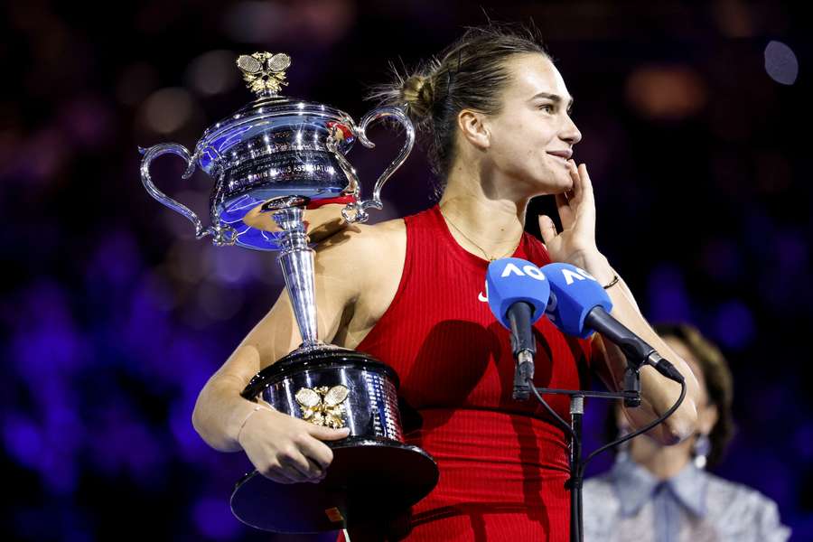 Aryna Sabalenka na het winnen van haar tweede Australian Open-titel