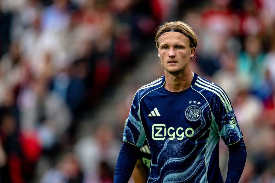 Ajax's Kasper Dolberg during the Eredivisie game against PSV