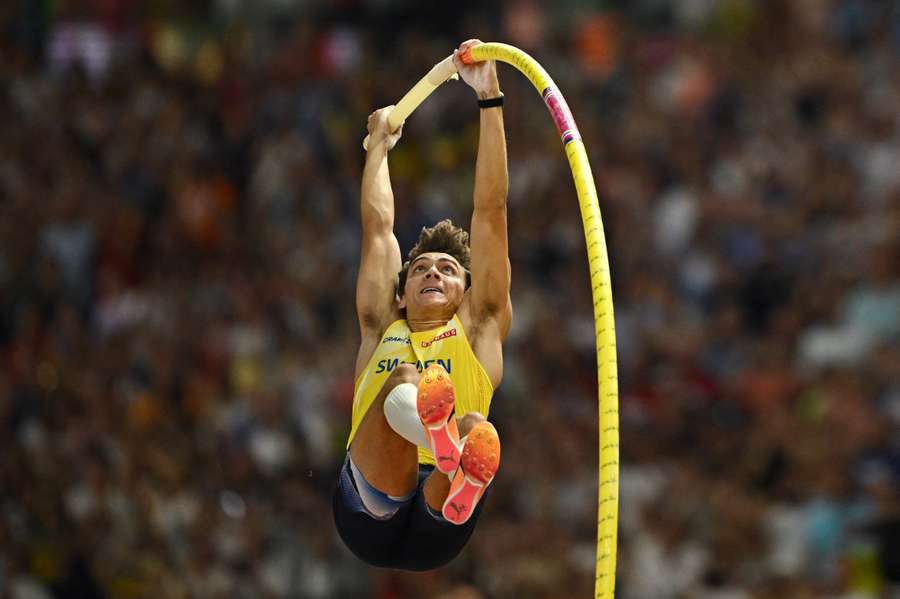 Sweden's Duplantis in action during the pole vault final