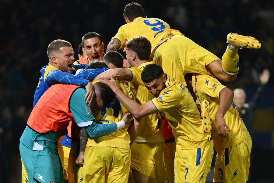 Frosinone feiert den Siegtreffer gegen Mantua