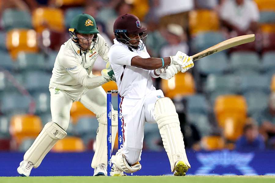 Kavem Hodge bats during day one of the second Test match between Australia and West Indies