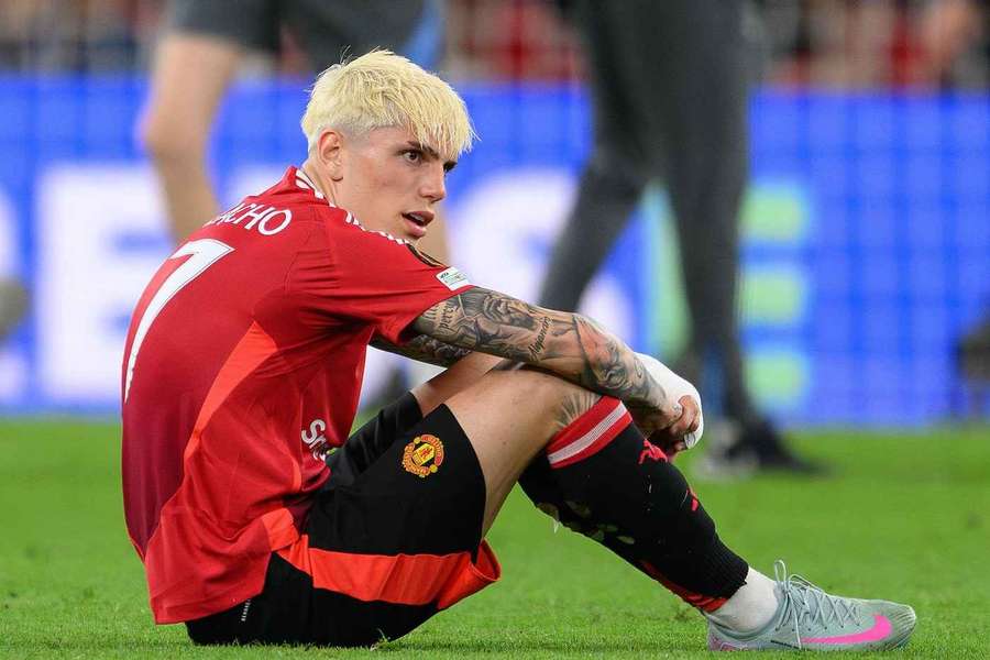 Alejandro Garnacho sits disappointed after Manchester United lost the Europa League final against Tottenham Alejandro Garnacho sits disappointed after Manchester United lost the Europa League final against Tottenham