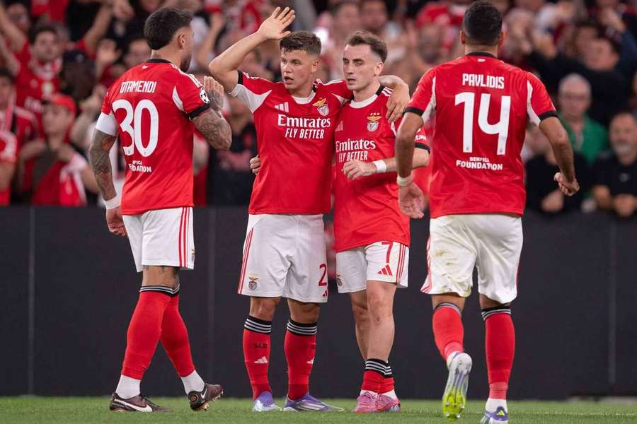 El Benfica celebra su gol