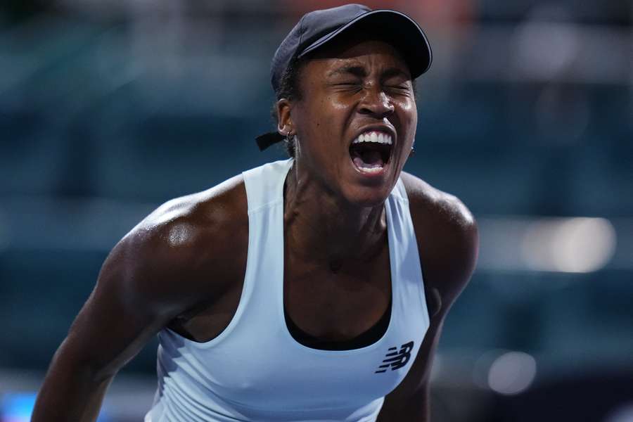 Gauff celebra con rabia