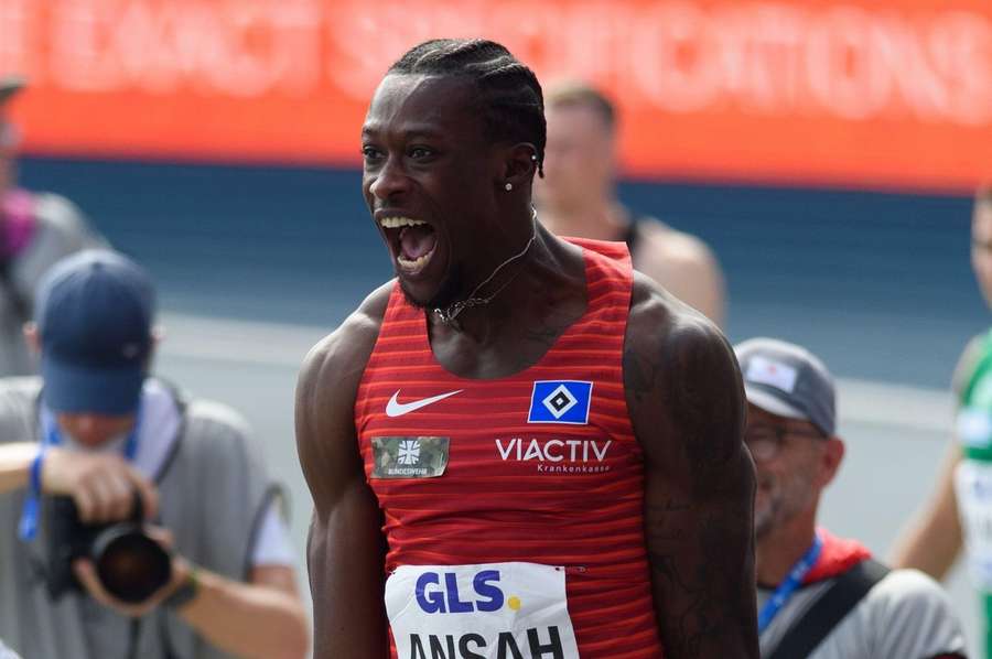 Owen Ansah tanzt gerne auf dem Track.