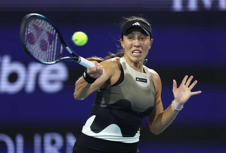 Jessica Pegula of the United States plays a forehand