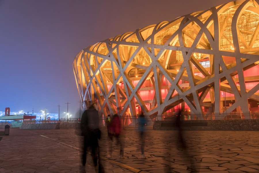 Das "Vogelnest" genannte Nationalstadion in Peking.