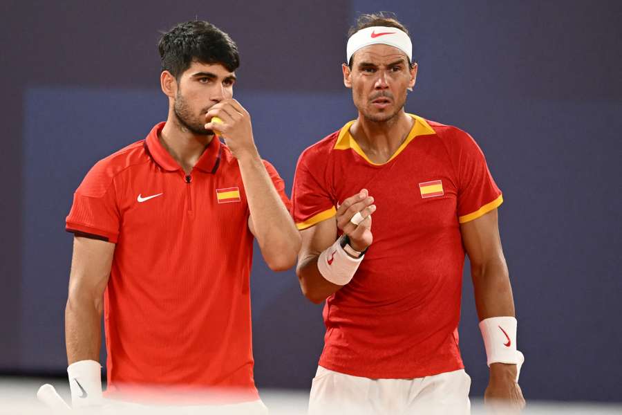 Rafael Nadal e Carlos Alcaraz jogaram juntos nos Jogos Olímpicos de Paris-2024