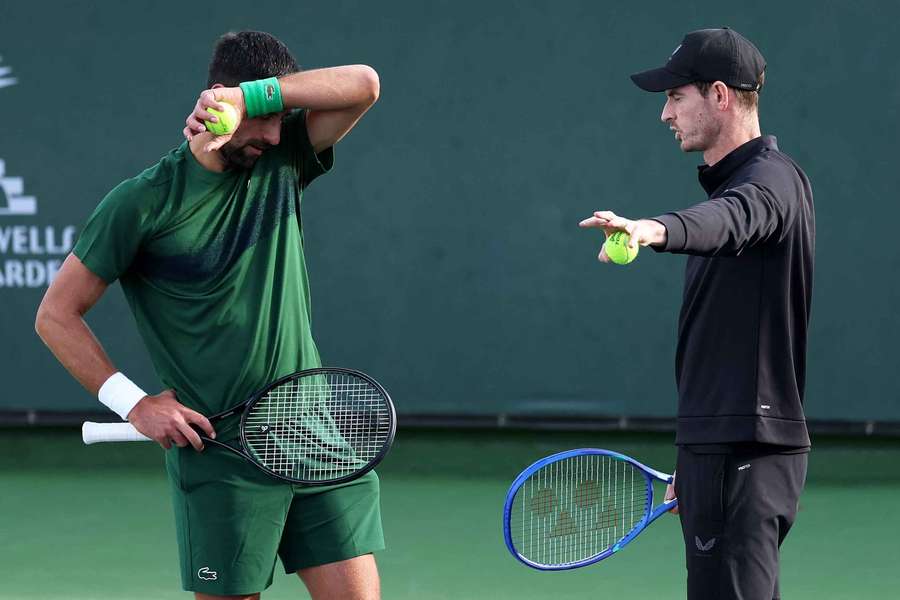 Novak Djokovic și Andy Murray la antrenamente Novak Djokovic și Andy Murray la antrenamente