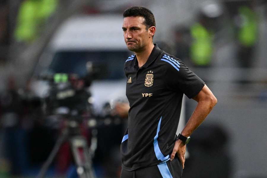 Scaloni, durante el partido ante Venezuela