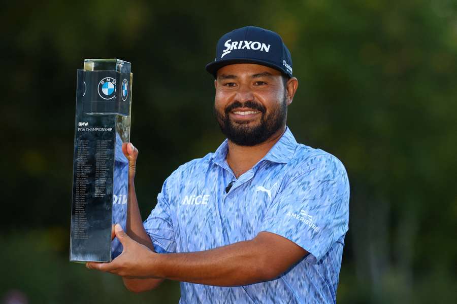 J.J. Spaun with the BMW PGA Championship trophy J.J. Spaun with the BMW PGA Championship trophy