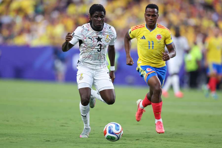 Caleb Yirenkyi in action for Ghana in the World Cup against Columbia Caleb Yirenkyi in action for Ghana in the World Cup against Columbia