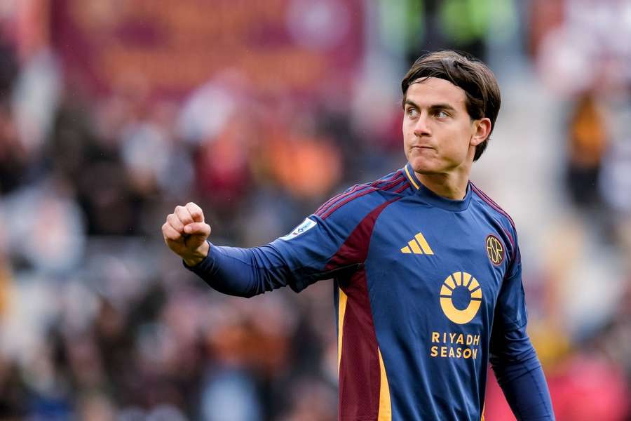 Roma's Paulo Dybala after scoring against Parma