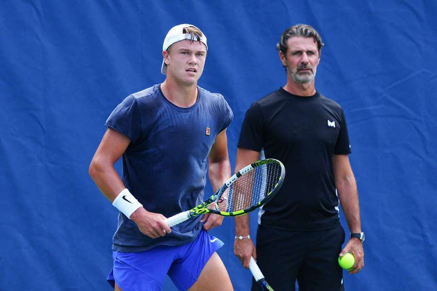 Holger Rune under træningen op til US Open