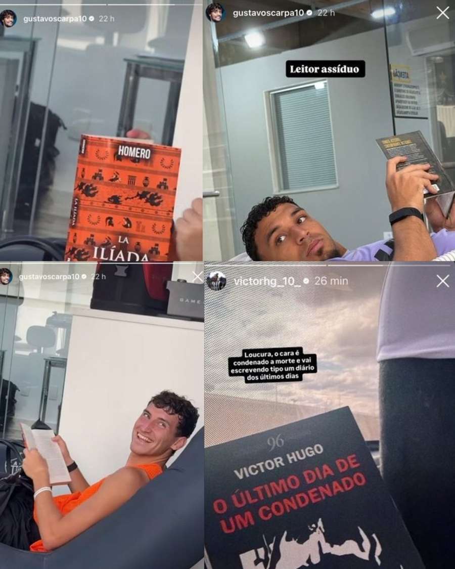 Scarpa e jogadores compartilham leiuras pelas redes sociais