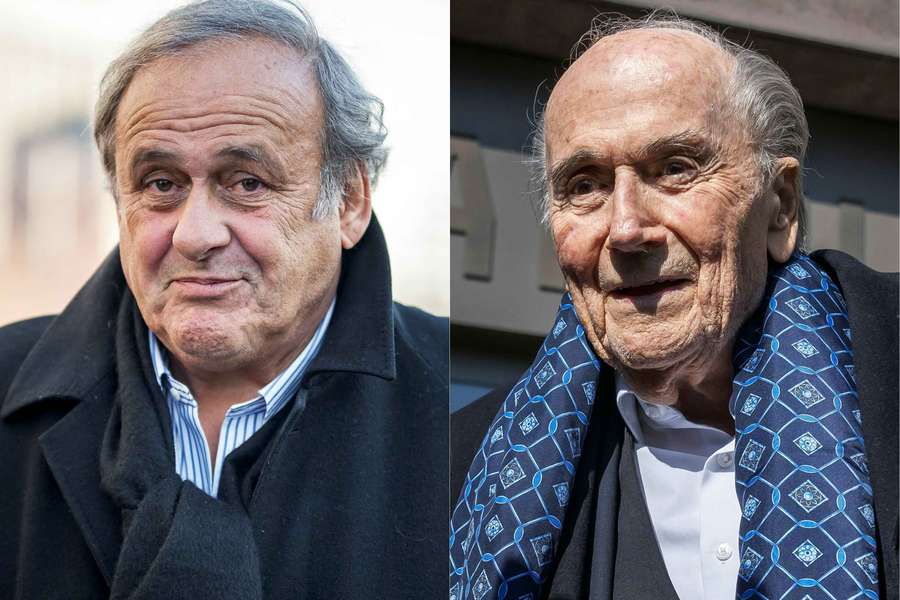 Michel Platini e Sepp Blatter esta terça-feira