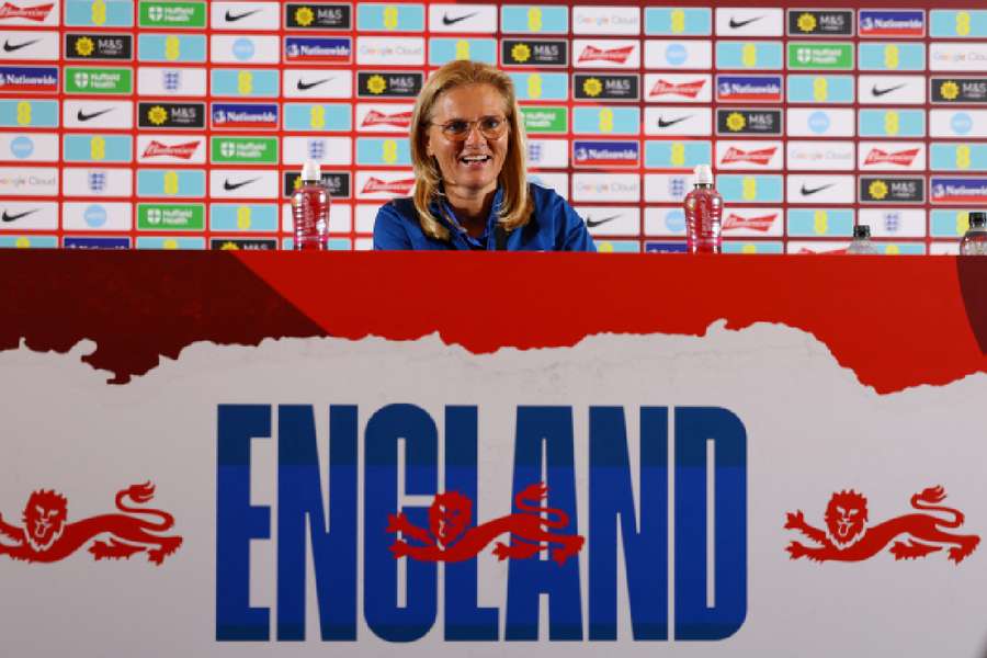  England manager Sarina Wiegman during the announcement 
