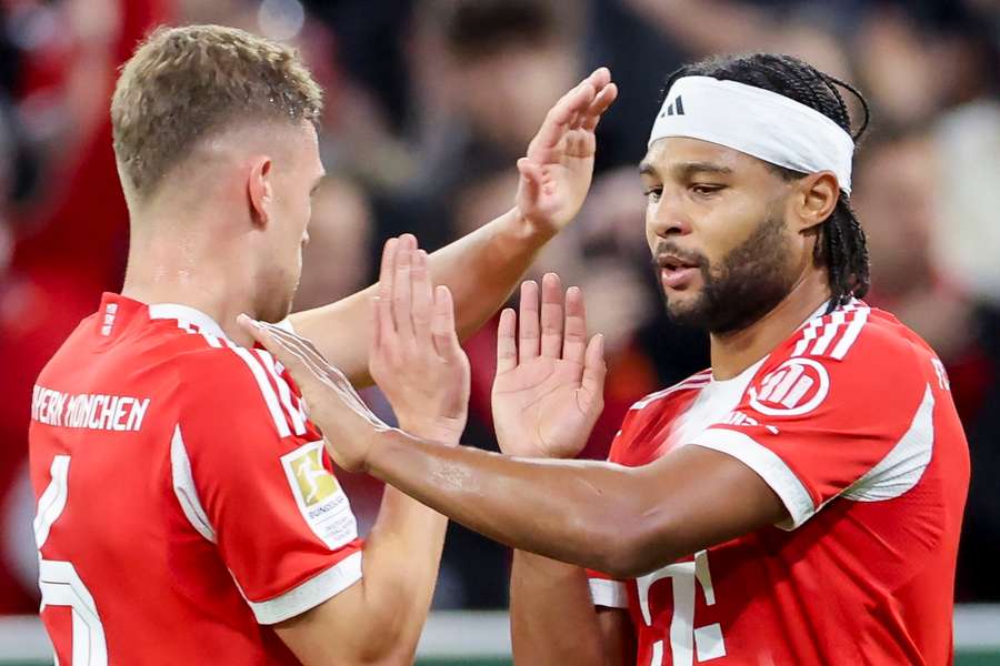 Kimmich (l.) und Gnabry werden gegen Arsenal wohl beide starten