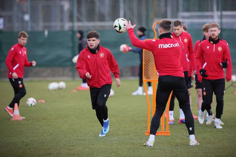 Trening piłkarzy Widzewa Łódź 17.03.2025